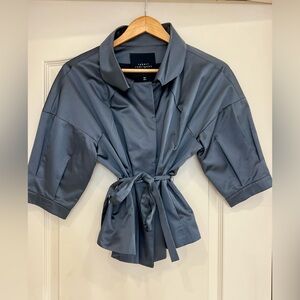 Robert Rodriguez Slate Blue Tie-Front Blouse/Jacket